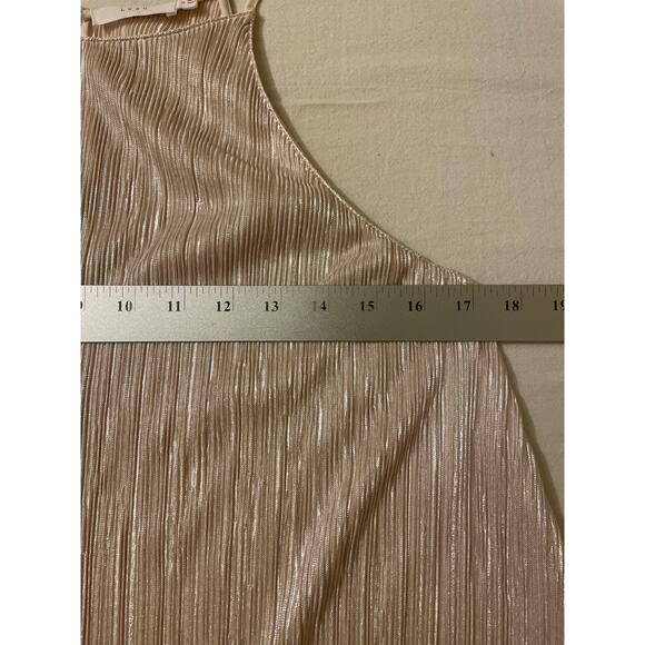 Lush Size Medium Women's Crinkle Shine Tank Top High Neck Casual Dressy - Picture 4 of 7